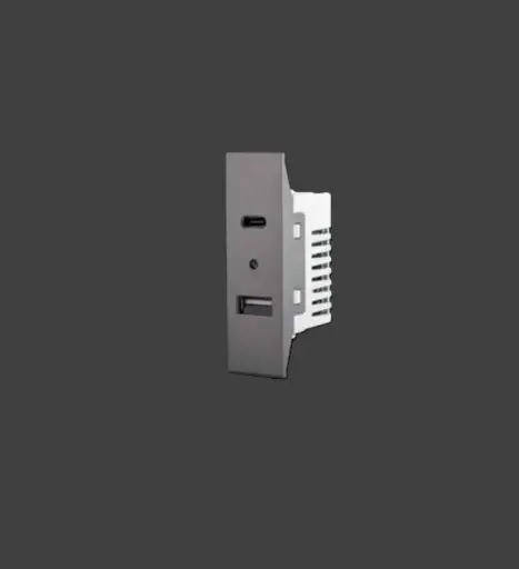 بريزة شحن USB رمادي نوفو 81908(22mm)